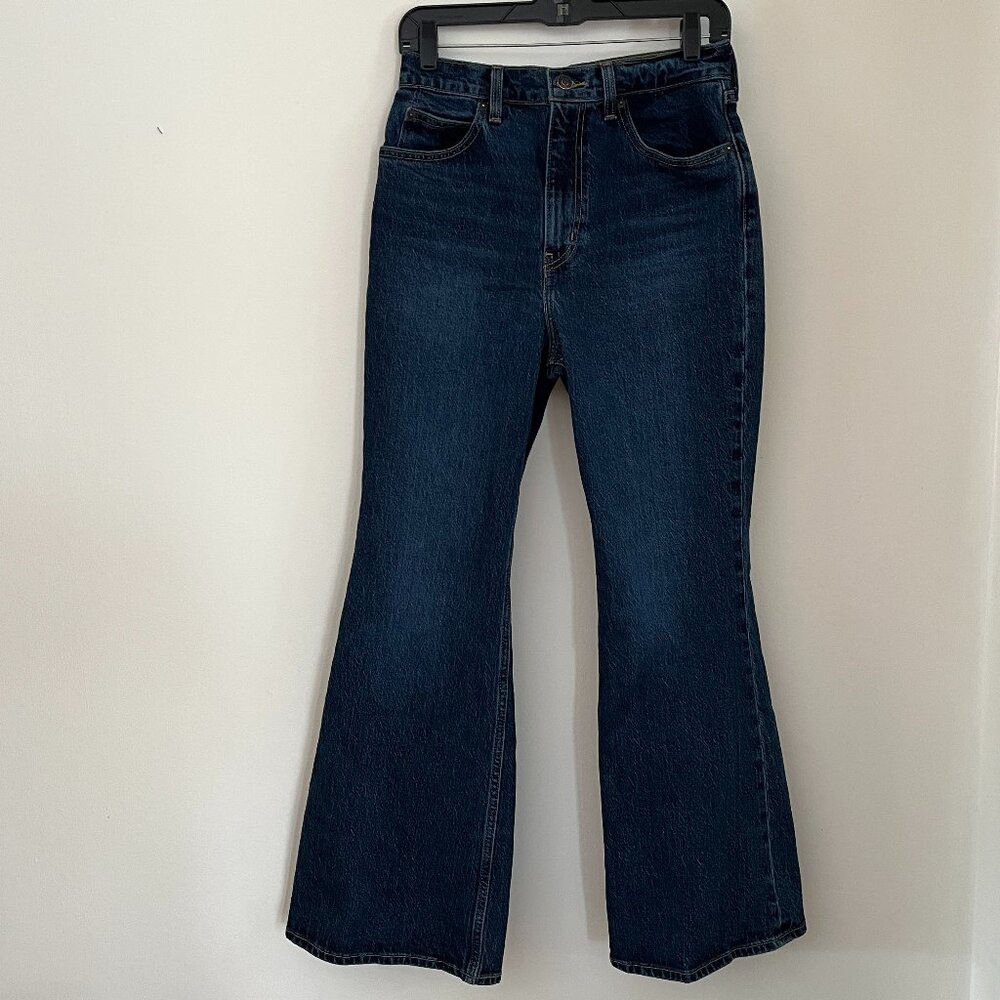 Levis Womens 70s High Flare Jeans Size 28 - Dark Blue Wash